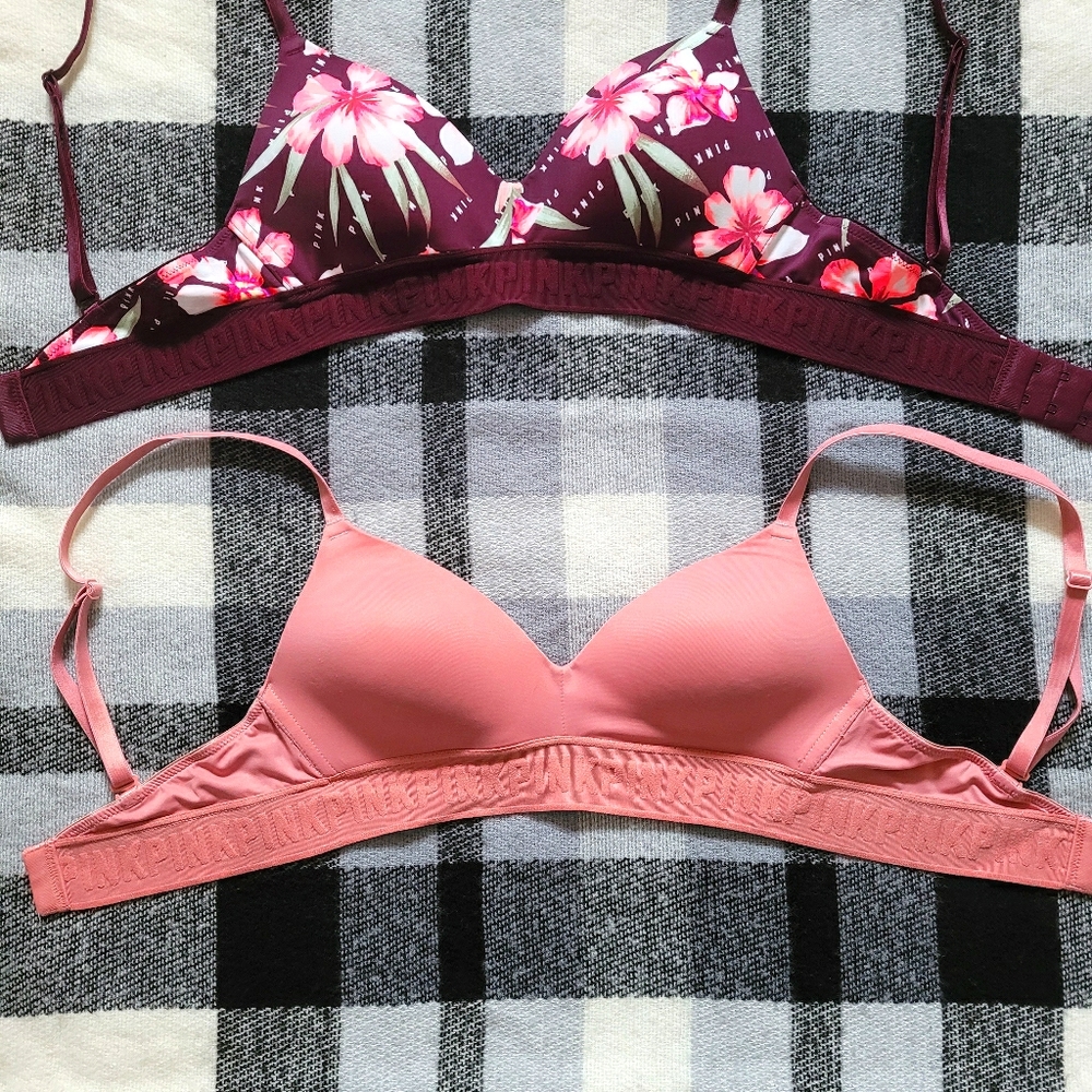 PINK Victoria's secret wireless bra bundle 32a